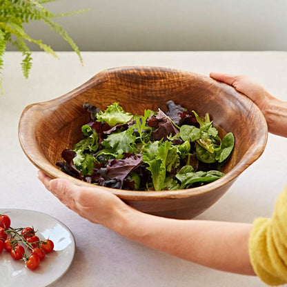 Hand Carved Mango Wood Fruit Bowl: Sustainable Kitchen Decor