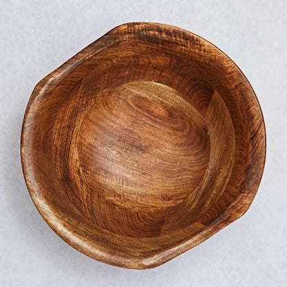 Hand Carved Mango Wood Fruit Bowl: Sustainable Kitchen Decor